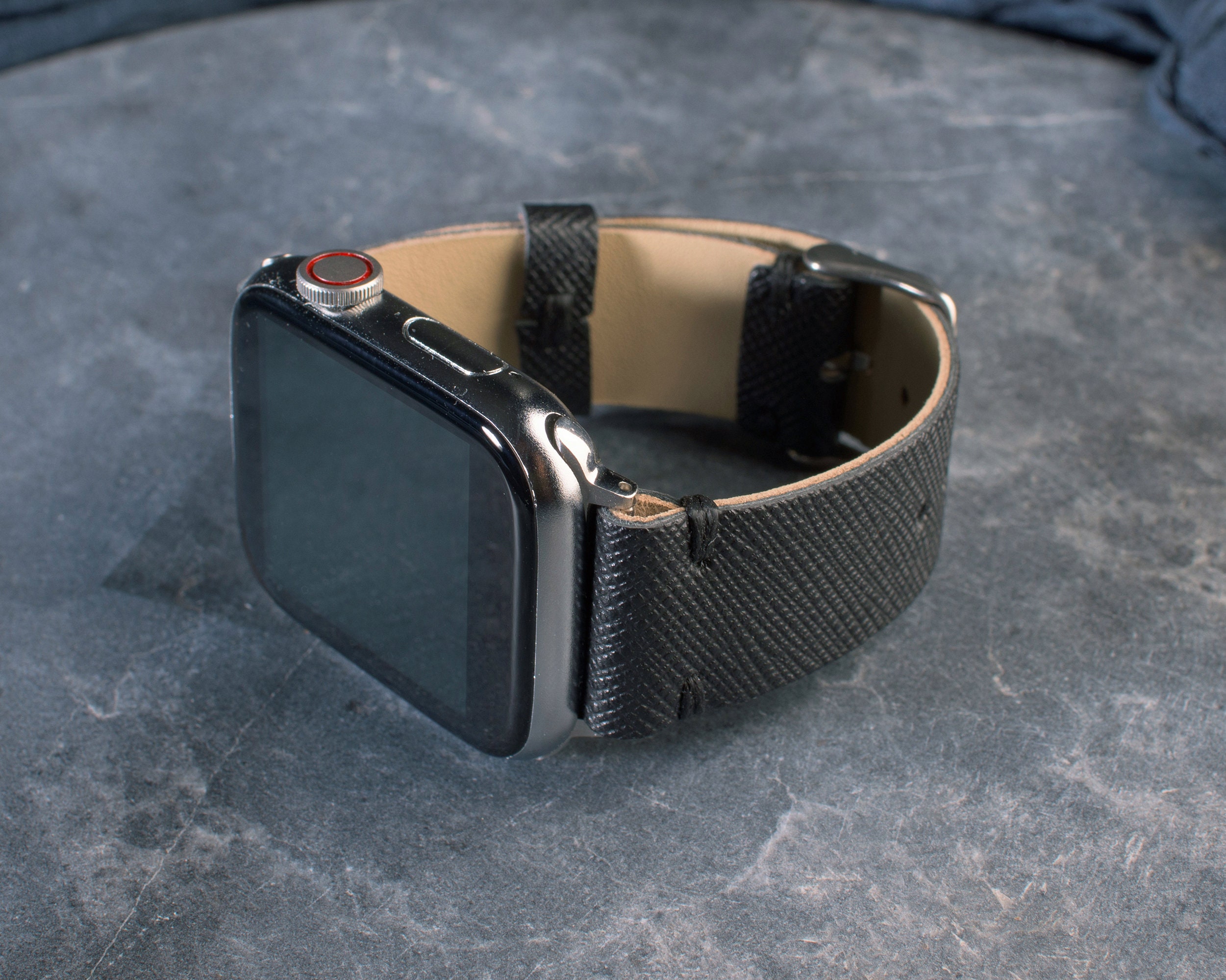 Fathers Day Gift From Son, Personalized Black Apple Leather Watch Band ...