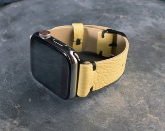 Correa de reloj de cuero de manzana amarilla, correas de reloj grabadas y personalizadas, el mejor regalo para Navidad, regalo para ella, regalo de aniversario, regalo para esposa