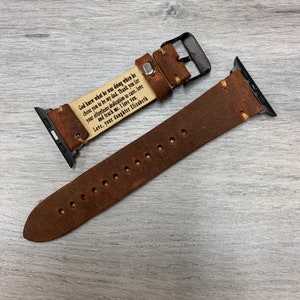 Personalized Watchband, Engraved Watchband, Leather Watchband, Gift For Him, Mens Watchband, Custom, Best Apple Watch Bands image 5