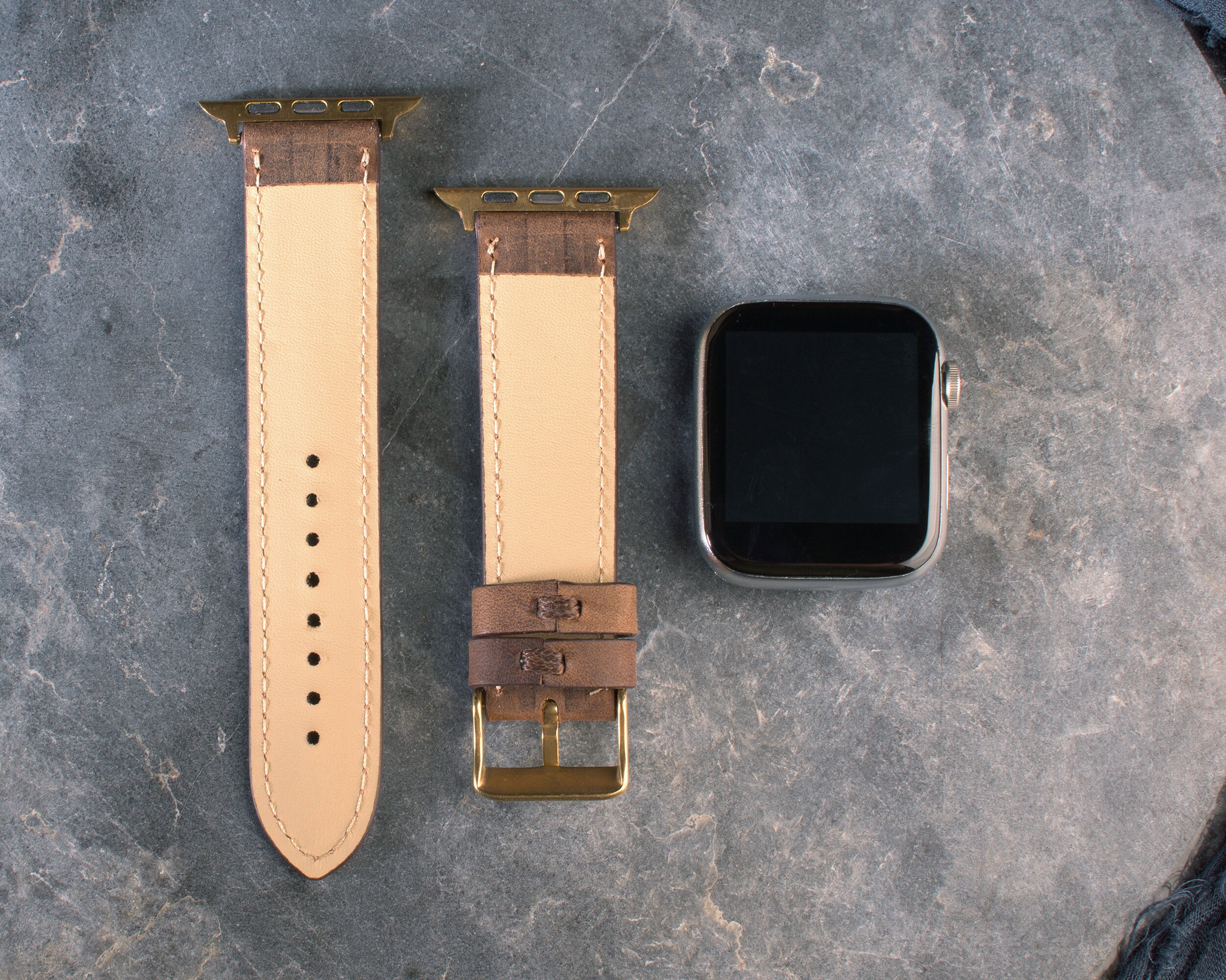 Vatertagsgeschenk vom Sohn, Apple Leder Uhrenband, personalisiert, Ihre Handschrift eingraviert, Geschenk für Ehemann, Jubiläumsgeschenk, Geschenk für Ihn