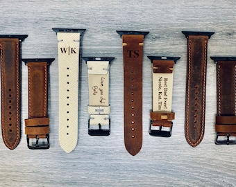 Gift for boyfriend anniversary, Personalized Watchband, Engraved Watchband, Leather Watchband, Gift For Him, Custom Watchband