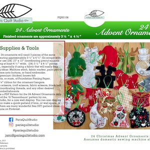24 Quick DIY scrappy patchwork Christmas Advent Ornaments in a pdf download