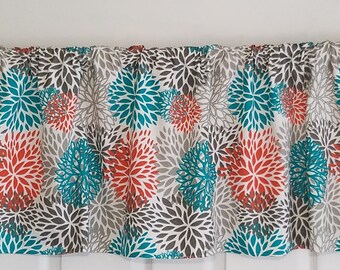 Teal orange curtains | Etsy