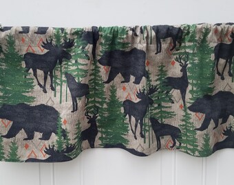 Cabin Curtain Outdoorsy Curtains Lodge Cabin Curtain Kitchen