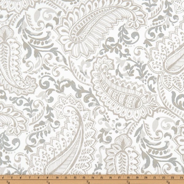 Paisley Ecru Taupe Cream Bedroom Bathroom Livingroom 52" Valance Curtain