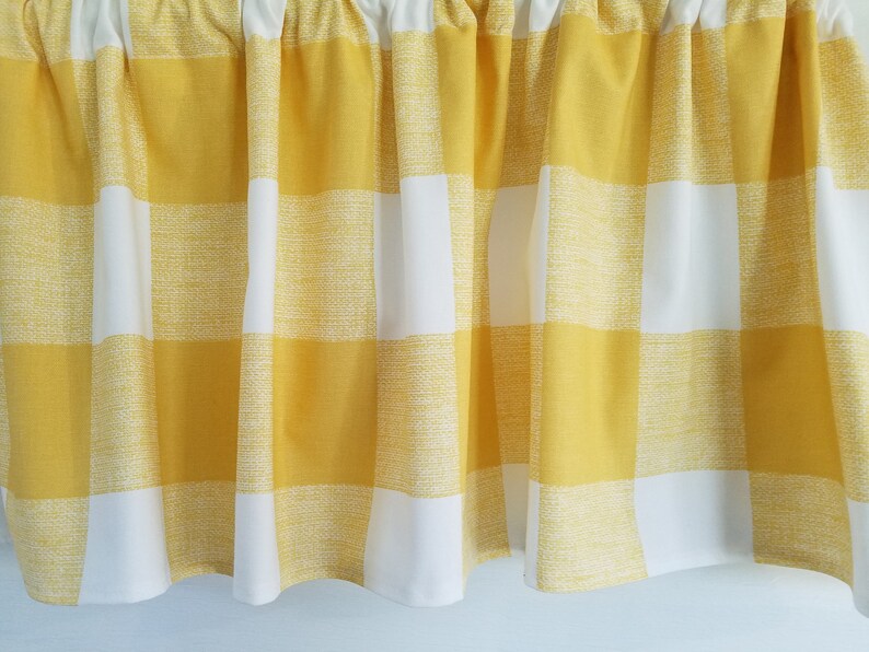 Buffalo Check Yellow/gold and White Valance Panels Sun Room Etsy