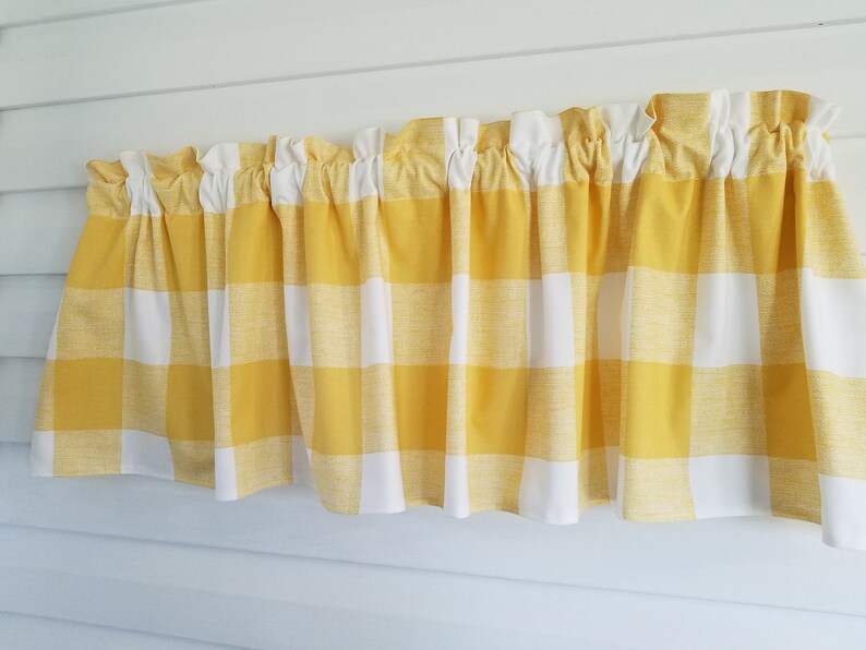Buffalo Check Yellow/gold and White Valance Panels Sun Room Etsy
