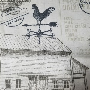 Placemat Set of 4, 6, 8 Table linen Dining room Primitive Barn Chickens Black and Cream 18&quot; x 12&quot; Lined