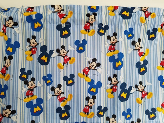 Disney Mickey Mouse Blue Stripes Boy Nursery 42 Valance Etsy