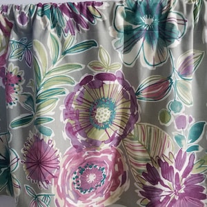 Colsen Orchid Floral Lavender Blue Green Gray background Bedroom Bathroom Living room 42&quot; Valance Curtain