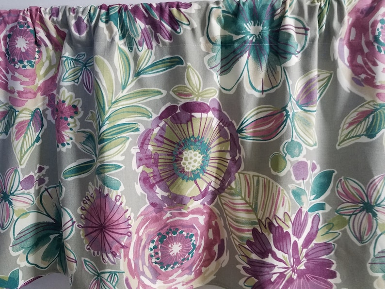 Richloom Floral Lavender Aqua Blue Green Gray Background Etsy