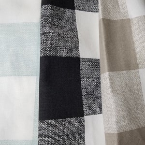 Table linen Place Mat Set of 4 Premier Prints Anderson Snowy Black and White Ecru Buffalo Checks Plaid 18&quot; x 12&quot;