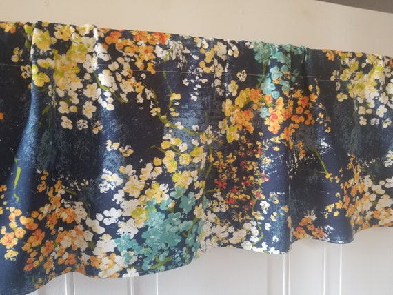 Dewdrop Navy Burnt Orange Yellow Red Green Mini Floral Etsy