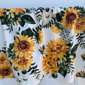 Golden Yellow Sunflower  Country Autumn Fall Window Burgundy Seasonal Treatment Rustic valance Custom made 42&quot; Valance Curtain