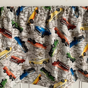 Vintage Cars. 66 Old Highway. Historic. Neon Lights. Vintage. Café. Restaurant. Camper. 42&quot; Valance Curtain