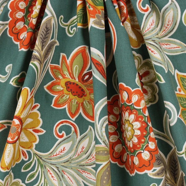 Home Essentials Teal Orange Red Green Burnt Orange Bedroom Bathroom Shabby Chic Farmhouse Floral 42"  Valance Curtain