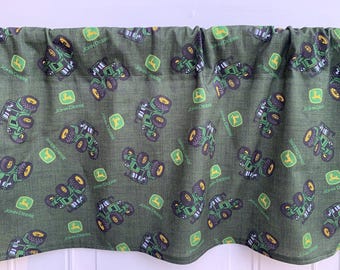 John Deere Green Bathroom Office Den Boys Room Nursery Farm Tractor 42" Valance Curtain