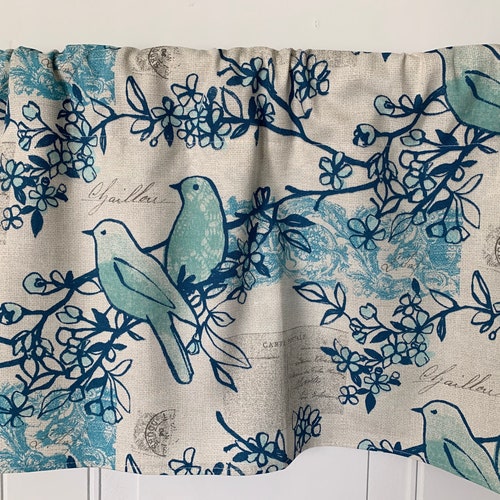 Blue Birds Valance Etsy