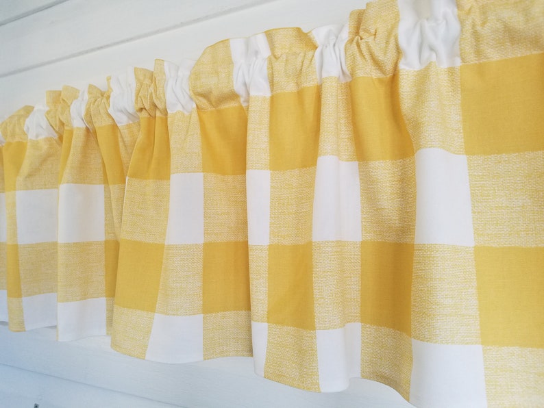 Buffalo Check Yellow/gold and White Valance Panels Sun Room Etsy
