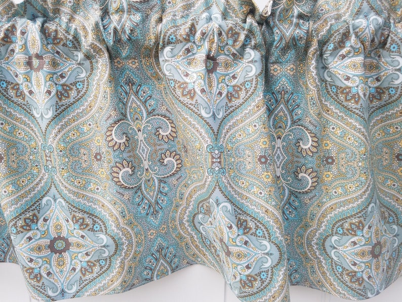 Wedding Kitchen 52 Valance Curtain Taupe Bathroom Paisley Spa Blue Teal Bedroom Waverly White Damask