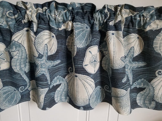 Indoor /& Outdoor Beach Bird Coastal Patio Sea horse Porch Beach house Home Living Outdoor 52 Valance Curtain
