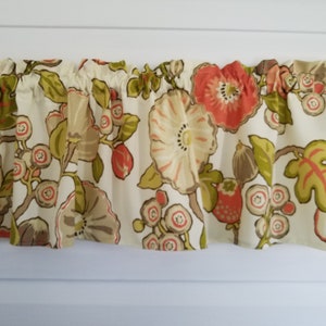 Floral Sorbet Outdoor Valance Orange Coral 54" Valance Curtain
