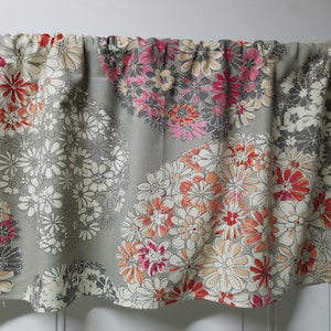 Chloe Flamingo. Gray. Tan. Raspberry. Orange. Mini Floral. Bedroom. Bathroom. Kitchen. Custom made. 42&quot; Valance Curtain
