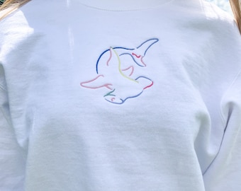 Pull ras du cou brodé requin, chemise requin marteau, chemise océan, sweat-shirt océan, chemise vie marine, cadeau pour elle, chemise requin, chemise de plage