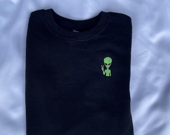 Alien Embroidered Crewneck