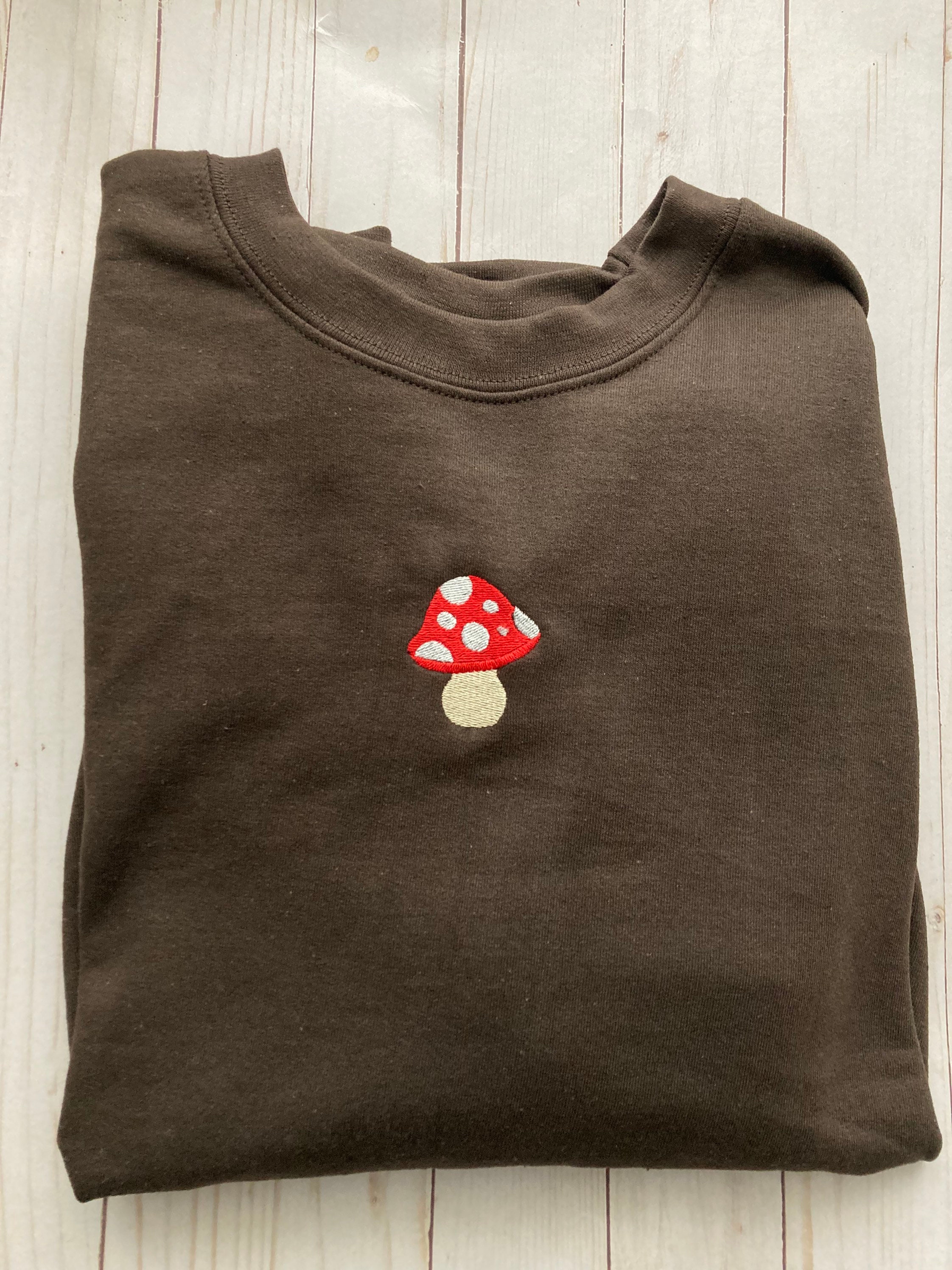 Mushroom Embroidered Crewneck, Mushroom Shirt, Trendy Sweatshirt, Mushroom Forager Gift, Foragers Shirt, Nature Shirt, Forager Sweatshirt