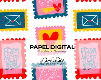 Digital Paper Stamps - Seamless - Instant Download -12"x12" - 300dpi