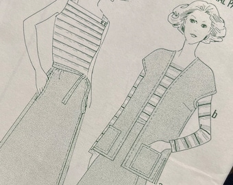 Bust 40" Vintage 1970s Woman's Weekly Sewing Pattern for Women B 692, Square Neck Top, Vest and Wrap Midi Skirt, Size 18