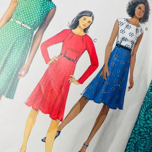 Bust 30.5-44" Uncut Butterick Sewing Pattern for Women B6164, Fit and Flare Dress with Neckline Detail 6 - 22