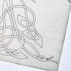 Vintage Celtic Viking Iron On Embroidery Transfer - Medieval Knotwork Design by Deightons, Hand Embroidery Pattern VX 3698