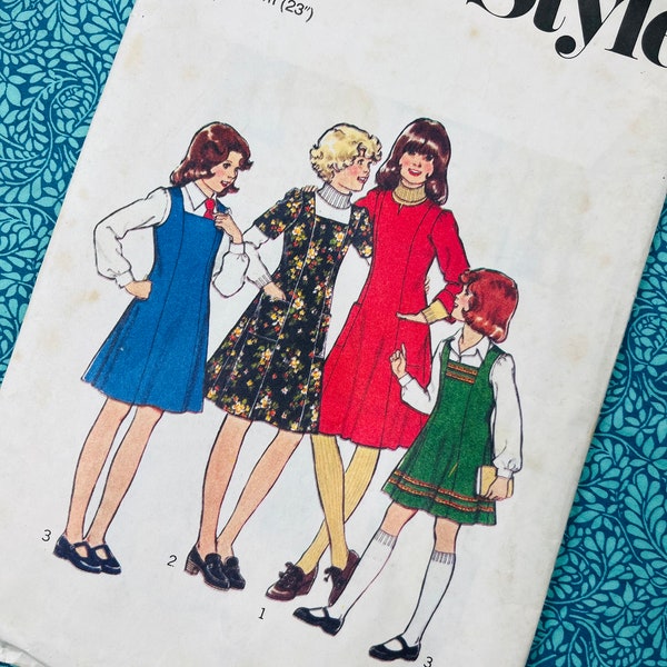 Age 4 Vintage 70s Style Sewing Pattern 2150, Children's Dress Pattern, Pinafore Dress Pattern, Overdress,