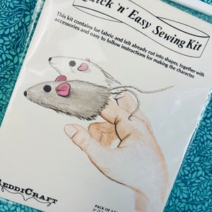 Vintage 70s Reddicraft Finger Puppet Mouse Sewing Kit: DIY Felt & Fur Mice