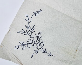 Vintage Corner Embroidery Transfer Patterns, Iron-On Wildflower Details by Boynton & Turners 3670