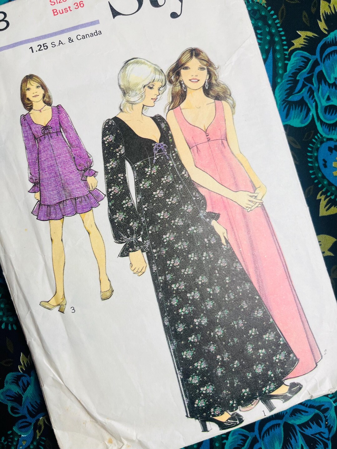 Vintage 1970s Pattern – Midi Wrap Dress - Bust 38” (96.5cm)