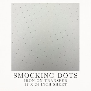 Smocking Dots Iron-on Transfer Pattern, Guide Knots for Smocking with 1cm Spacing, 17 x 24 Inch Sheet of Unused Smocking Knots