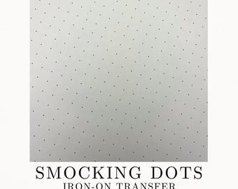 Smocking Dots Iron-on Transfer Pattern, Guide Knots for Smocking with 1cm Spacing, 17 x 24 Inch Sheet of Unused Smocking Knots