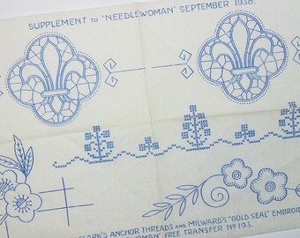 Embroidery Transfers- Stylised Vintage Accents, Fleur de Lis Cutwork, Cross Stitch Flowers, Corner Designs