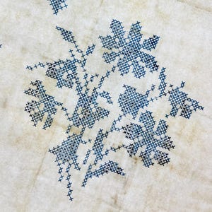 Vintage Iron On Floral Cross Stitch Needlework Design, Hand Embroidery Transfer by Briggs 53029, Flower Motifs, Cottagecore, Simple
