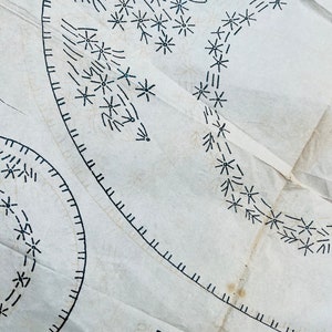 Vintage Iron On Hand Embroidery Transfer by Deightons U29188 Cheval Set, Simple Floral Design Dressing Table Set, Daisy Flowers