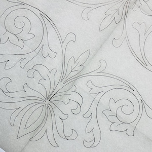 Vintage Embroidery Transfer by Deightons S 20014, Scrolling Symmetrical Heraldic Design for Chair Back Etc