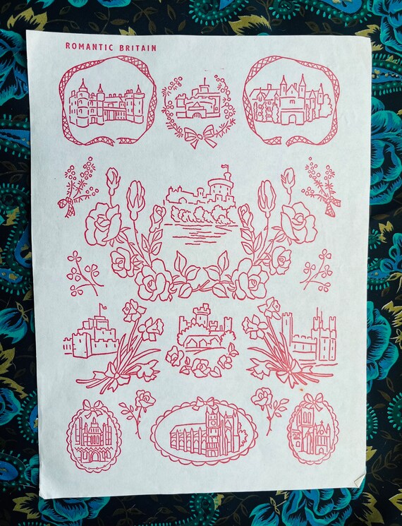 英国 刺繍 ヴィンテージ 英国アンティーク プチポワン刺繍置き時計