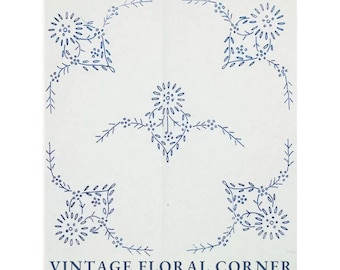 Vintage Iron On Hand Embroidery Transfers by Briggs, Floral Corners for Tablecloths, Napkins, Pick Your Design