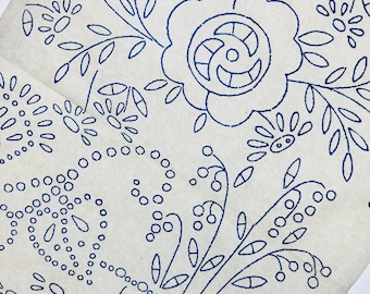 Hand Embroidery Transfer, Vintage Broderie Anglaise Floral Designs by Deightons, 1930s Iron-On Pattern