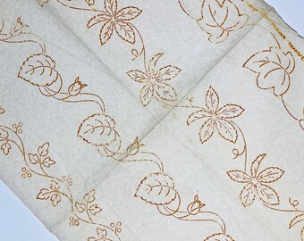 Vintage Embroidery Transfer- Set of Four Botantical Borders, Leaf and Vine, Iron-On Pattern