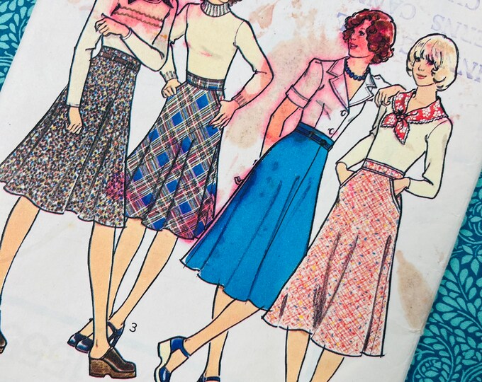 1981 Style 3437 Sewing Pattern Girls School Uniform Skirt A Line Skirt ...