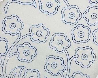 Embroidery Transfer Pattern, Stylised Floral Motifs, Vines of Flowers, 1930s Vintage Iron-On Design